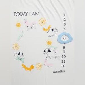 Old Navy Baby Unisex Grow with Me Layette Gift Milestone Blanket NWT
